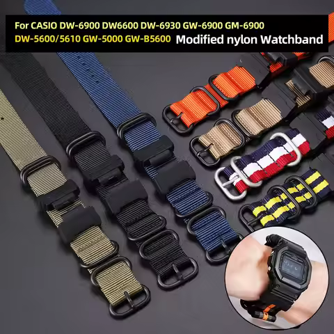 Modified nylon Watchband For CASIO DW-6900 DW6600 DW-6930 GW-6900 GM-6900 DW-5600/5610 GW5000 waterp