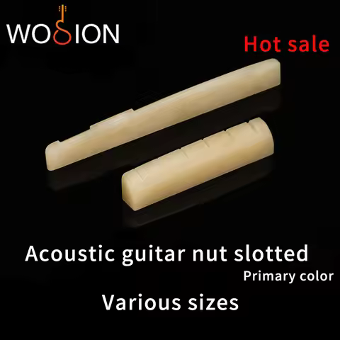 Wosion Bovine bone primary color Acoustic and Classical guitar nut slotted, upper and lower nuts slo