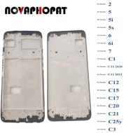 Novaphopat LCD Front Housing Frame For Realme 2 5 5i 5s 6 6i 7 C1 C11 C12 C15 C17  C21 C25y C3 LCD D