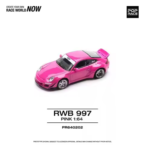 POP RACE 1/64 Porsche RWB 997 Modified Wide Body Alloy Car Model