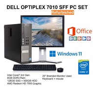 (Refurbished) Dell Optiplex 7010 SFF  COREi7 Desktop PC Set