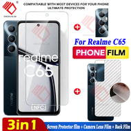 ฟิล์มปกป้องหน้าจอ Realme C65 Realme ฟิล์มกระจกเทมเปอร์ C65 + ฟิล์มเลนส์กล้องถ่ายรูป + ฟิล์มด้านหลังค