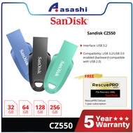 Sandisk CZ550 32GB/ 64GB / 128GB / 256GB / 512GB Ultra Curve Usb3.2 Flash Drive ( SDCZ550-32G-G46 ) CZ550