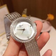 選店家實拍迪奧Dior高級珠寶手錶系列 白鑽點綴女士腕錶 經典百搭款 直徑325mm 機芯女錶 防水時尚潮流