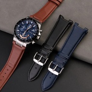 ☢For Casio Edifice Ocean Heart EQS-920/EQS-920BL-2A Notched Leather Watch Strap Men's Wrist Stra ◁♟