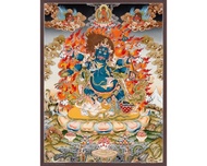 雄偉的六臂大黑天唐卡 轉化力量的守護者