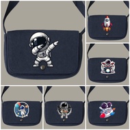 Astronaut image jeans Sling bag / jeans Sling bag unisex shoulder bag casual/ bag Thick, smooth jean