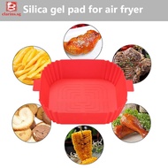 [clarins.sg] Silicone Air Fryers Oven Baking Tray Non-stick Disk Square for Home Kitchen Tool