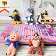 GANTUNGAN Looney Tunes Keychain Cute Cartoon Keychain Miniature Sylvester Bugs Bunny Tweety Tasmania