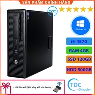 HP 400G1/600G1 desktop Case CPU core i5-4570 Ram 4GB SSD 120GB + HDD 500GB Free USB Wifi receiver