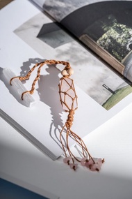 華光-藏晶閣| 粉晶 雙尖水晶柱網袋吊墜|不指定隨機出