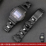 Composite plastic steel watch band 16mm for Casio dw5600 DW6900 GWM5610 plastic watch straps for Casio 16mm stainless steel buckle stainless steel clasp