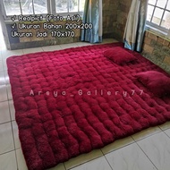 REALPICT Kasur Gender Bulu Rasfur 200x160 / 200x200 ( UKURAN BAHAN) Bonus 2 Bantal Gratis Empuk dan 