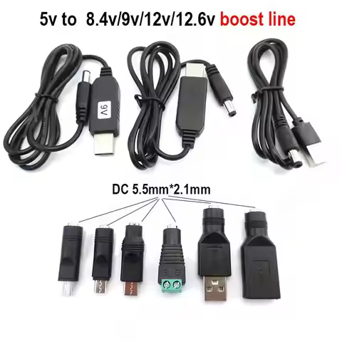 USB 5V to DC 5v 9v 12v 12.6V 8.4v usb mini 5pin type c MALE power boost line Step UP Module connecto