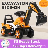 SG Local Delivery Rechargeable Electric Excavator OR Manual Operated 4 Wheeler Excavator Ride On Toy