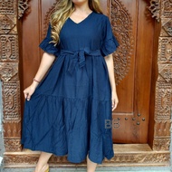 Dress terbaru Jumbo Polos Sleting Depan daster bali kekinian Bumil Jumbo Sleting Depan Tali Samping