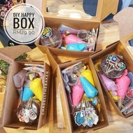 DIY happy BOX cake kids (Cadbury Filling) (Moist choc cake) Kek Diy cake kit set deco