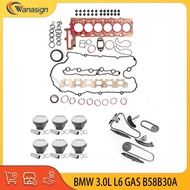 AUTO ENGINE PARTS Overhaul Engine Gasket Seals Kit Pistons Set Timing chain kit For BMW 3.0L 3.6 L T