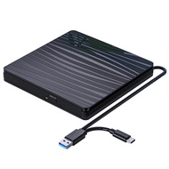 [frthrthrt]External CD/DVD Drive for Laptop USB 3.0 &amp Type-C Portable CD DVD +/-RW Burner Optical