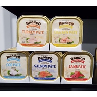 (Bundle of 16 - Mix Flavours) Technopets Bronco Dog Food Turkey, Chicken, Lamb, Cod, Salmon Pate Tra