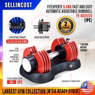 SellinCost FitExperte 5.5kg Automatic Adjustable Dumbbell Set 2.5lb-12.5lb / 1.1kg - 5.5kg Weighlifting Muscle Fitness Strength Training Fitness Gym Alat Angkat Berat Select Tech Dumbbell Selecttech Dumbbell FE-AD25125