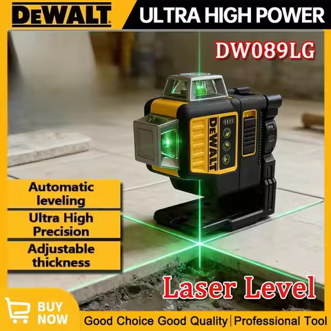 Dewalt DW089LG Laser Level 12 Lines 3 Sides*360 Degree Vertical Horizontal Green Light Level Meter T