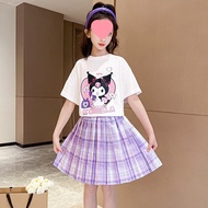Terno for Kids Kuromi Dress for Kids A Set 2-Piece Set Girls Set Skirt Terno for Kid Girl Cartoon JK