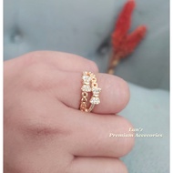 22K Titanium 2 Ribbon Women's Ring