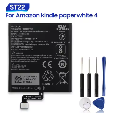 Replacement Battery For Amazon Kindle Paperwhite4 58-000246 58-000271 ST22 1500mAh