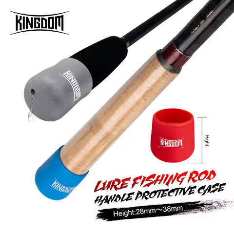 Kingdom Fishing Rod Handle Protective Case Tight Silicone Rod Plug Bottom Protector Lure Bait Fishin