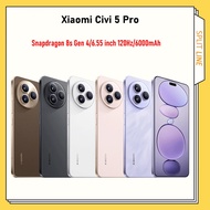 Xiaomi Civi 5 Pro Snapdragon 8s Gen 4 6.55 inch AMOLED 120Hz 6000mAh Battery 67W Xiaomi HyperOS 2