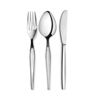 JAGUAR ชุดช้อนส้อม และมีดสเต็ก ลายออคิด (ช้อนส้อม 6 คู่ มีดสเต็ก 6 เล่ม) ตราจากัวร์ สเตนเลส มาตราฐาน