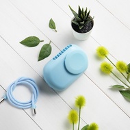 Airmate艾美特 USB日系掛脖/桌立充電風扇(藍)