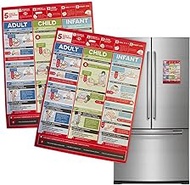 CPR Magnet Adult, Child, and Infant Refrigerator Magnet Quick Reference 2pk 8.7x11.5” Guide Poster M