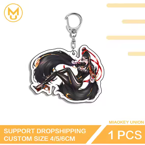 Trendy Bayonetta Unique Attractive High Quality Elegant Double Sided Keyring Fancy HD Pattern Anime 
