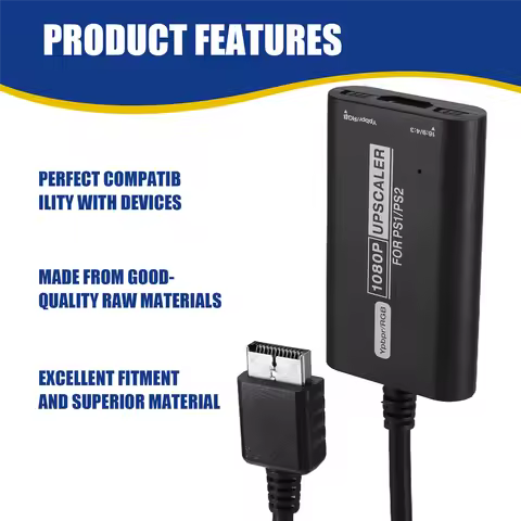 Efficient 1080P for PS1 / PS2 RGBS / YPBPR Upscaler HD Converter Adapter