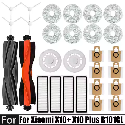 For Xiaomi Robot Vacuum X10+ X10 Plus B101GL Spare Parts Accessories Main Side Brush Hepa Filter Dus