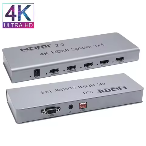 4K HDR HDMI 2.0 Splitter 1x2 1x4 1x8 4K 60Hz HDMI Distributer 1 in 4 out with HDR&HDMI CEC RS232 for