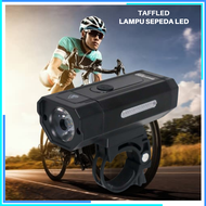 COD TaffLED Lampu Sepeda LED USB Rechargeable 800 / lampu sepeda depan cas super terang 1 set di cas