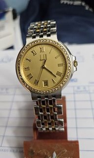 中古dunhill 瑞士制石英機芯鑽石錶圈