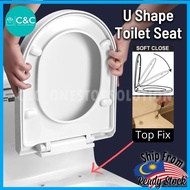 The new 2022 C C U Shape Toilet Seat and Cover With Soft Close Adjustable Hinge Penutup Mangkuk Tandas Duduk Tandas