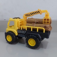 Mainan Truk Crane Angkut Kayu - Miniatur Mobil Mobilan Anak Laki Cowok