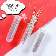 40pcs+tube 4cm jarum peniti tudung jarum panjang brooch pin