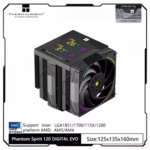 Thermalright PHANTOM SPIRIT DIGITAL 120 EVO&SNOW CPU Air Cooler AGHP GEN5.0 7 Heat Pipe Dual Tower w