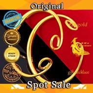 GD4 916 Gold Tight Hoop Mantra Bracelet Simple Ruyi Gold Hoop Bar Bracelet