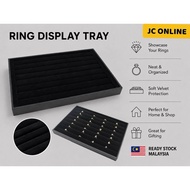 Velvet Ring Display Tray Jewelry Storage Organizer Holder Box Dulang Pameran Cincin Hitam Kotak Simp