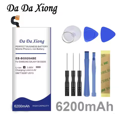 Battery 6200mAh EB-BG920ABE Li-ion Phone For Samsung Galaxy S6 G9200 G920f G920i G920A G920S G920L G