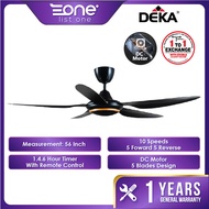 DEKA 56INCH DC MOTOR DC2 311 / DC2 313 WITH LED LIGHT 5SPEEDS FORWARD + 5SPEEDS REVERSE CEILING FAN WITH REMOTE CONTOROL