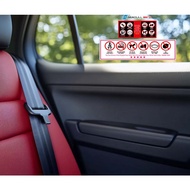 E-hailing Car Sticker E Hailing Sticker Grab Maxim No Smoking No Pet No Smoking Vape Fasten Seat Bel
