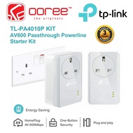 TP-LINK TL-PA4010P KIT AV600 PASSTHROUGH POWERLINE STARTER KIT WITH PLUG AND PLAY DESIGN AND POWER S